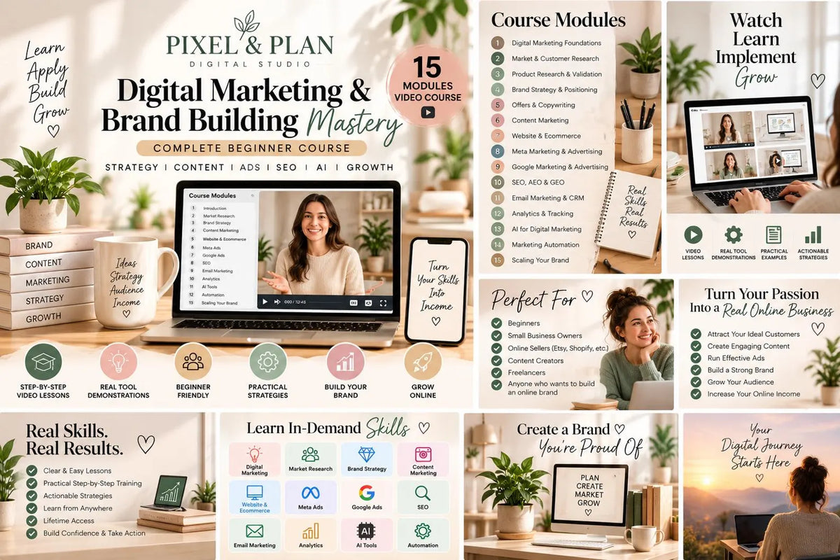Digital Marketing & Brand Building Mastery Course (15 Video Modules)