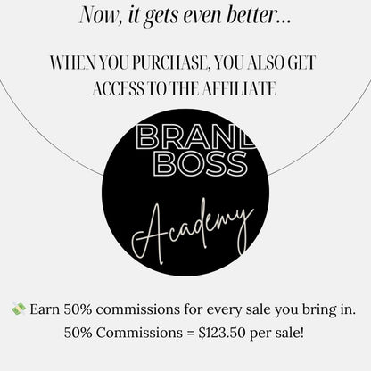BRAND BOSS ACADEMY- Digital Marketing Course- Business Branding- Learn How to Build A Profitable Online Biz- Passive Income - Affiliate