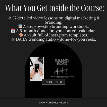 BRAND BOSS ACADEMY- Digital Marketing Course- Business Branding- Learn How to Build A Profitable Online Biz- Passive Income - Affiliate