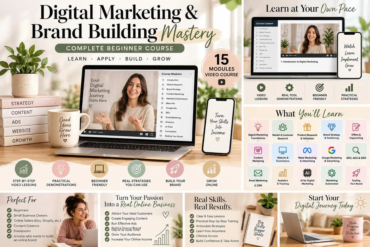 Digital Marketing & Brand Building Mastery Course (15 Video Modules)
